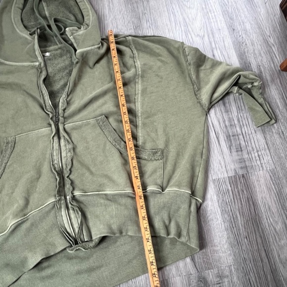 We The Free Camden Oversized Zip-Up Hoodie XS Olive Green EUC - Picture 12 of 12